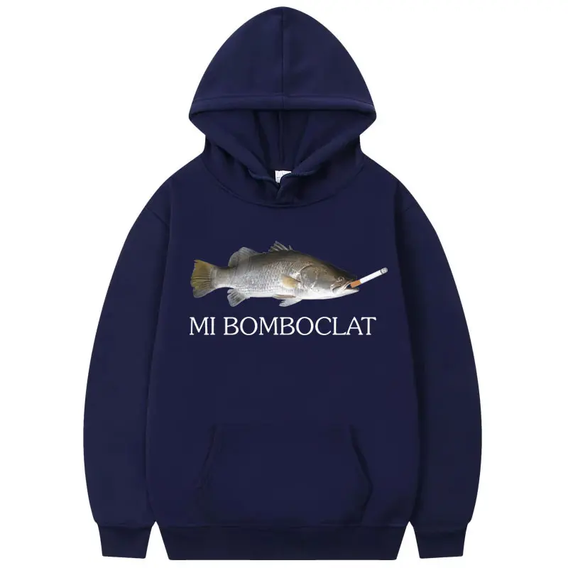 Funny Bomboclat Fish Meme Hoodies High Quality Fashion Oversized Pullovers Men Women Casual Long Sleeve Sweatshirts Streetwear