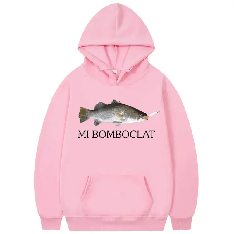 Funny Bomboclat Fish Meme Hoodies High Quality Fashion Oversized Pullovers Men Women Casual Long Sleeve Sweatshirts Streetwear