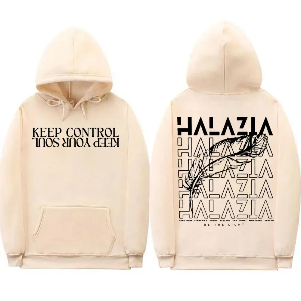 Kpop ATEEZ Halazia Double Sided Print Hoodie Men Women Fashion Hip Hop Hooded Sweatshirts Autumn Winter Casual Loose Pullovers