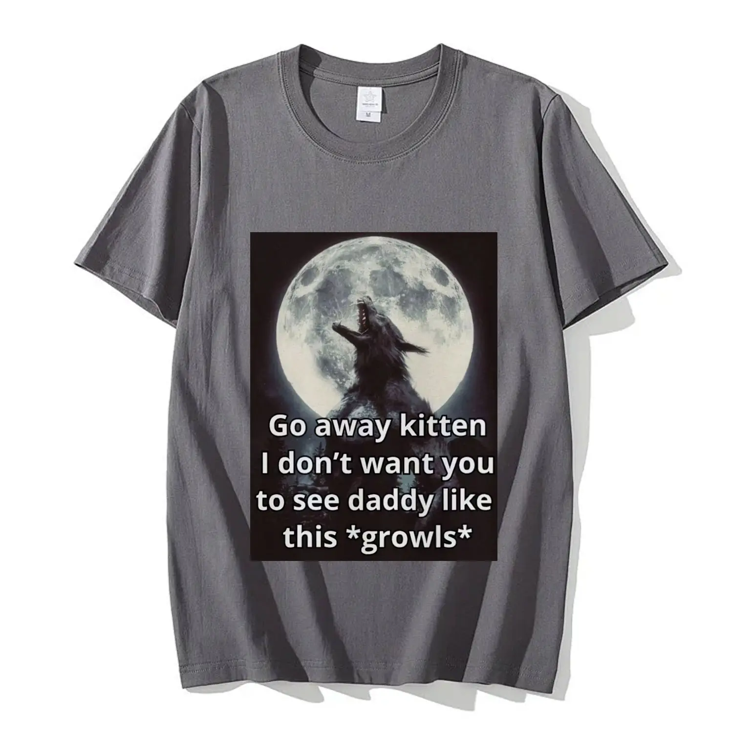 Go Away Kitten Alpha Werewolf T-Shirt Men's Women's Gothic Vintage Short Sleeve T-Shirts High Quality Fashion Oversized T Shirts