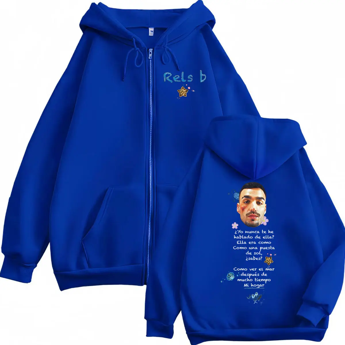 Rapper Rels B Merch Zipper Hoodie Men Women Clothing Oversized Zip Up Jacket Sweatshirts Autumn Winter Fashion Casual Pullovers
