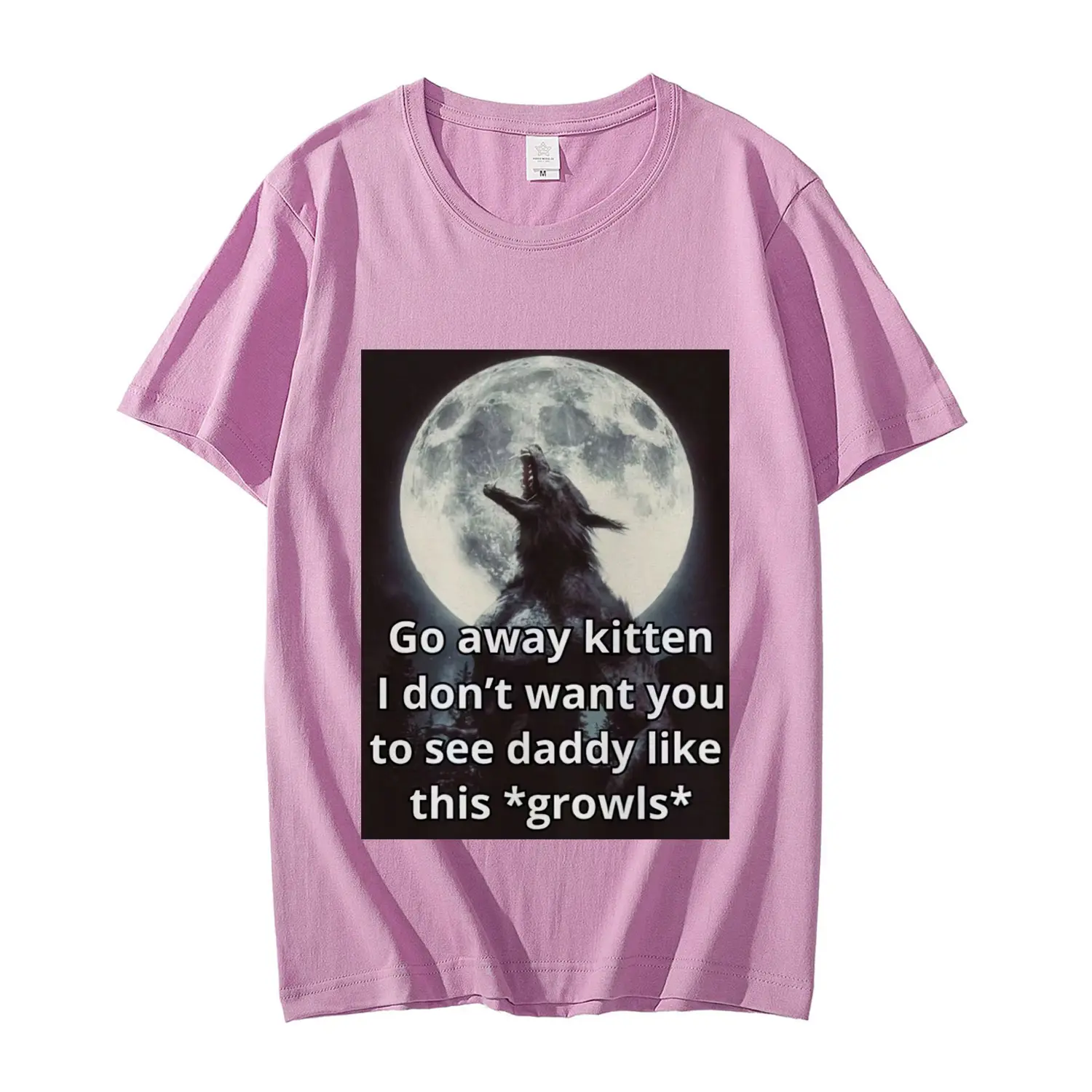 Go Away Kitten Alpha Werewolf T-Shirt Men's Women's Gothic Vintage Short Sleeve T-Shirts High Quality Fashion Oversized T Shirts