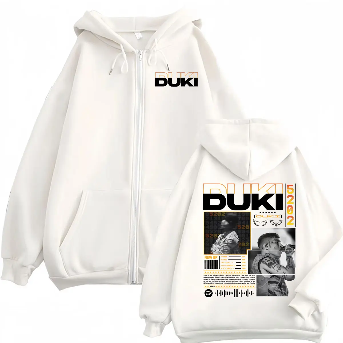 Rapper Duki Tour 2025 Zipper Merch Hoodies Men Women Clothing Fashion Hip Hop Zip Up Pullovers High Quality Fleece Sweatshirt