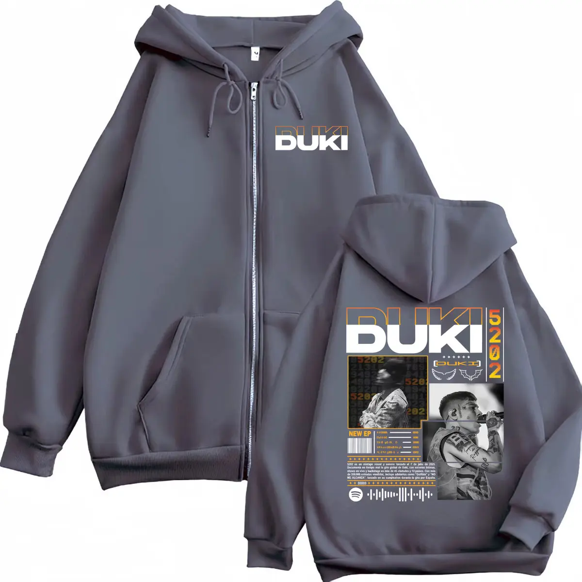 Rapper Duki Tour 2025 Zipper Merch Hoodies Men Women Clothing Fashion Hip Hop Zip Up Pullovers High Quality Fleece Sweatshirt