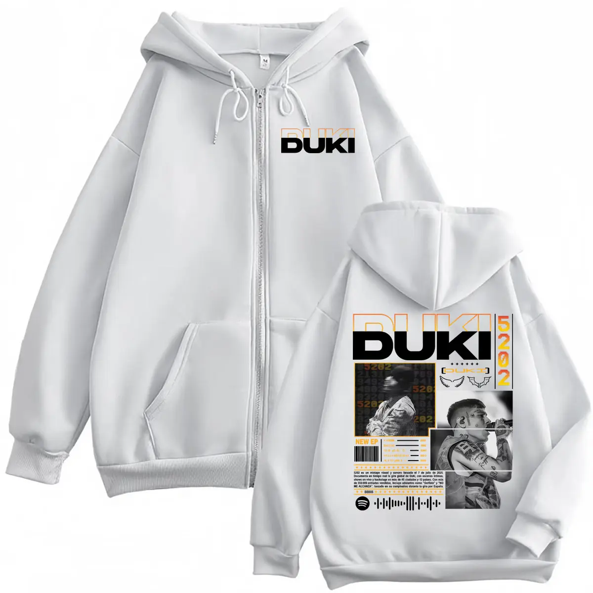 Rapper Duki Tour 2025 Zipper Merch Hoodies Men Women Clothing Fashion Hip Hop Zip Up Pullovers High Quality Fleece Sweatshirt
