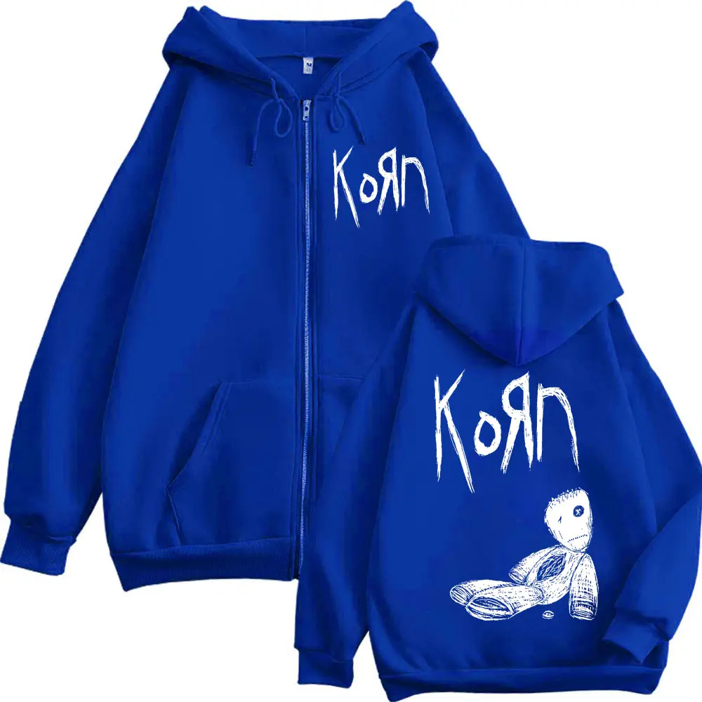 Rock Band Korn Issues Album Zipper Hoodie Men Women Clothing Gothic Vintage Zip Up Sweatshirt Fashion Casual Oversized Pullovers