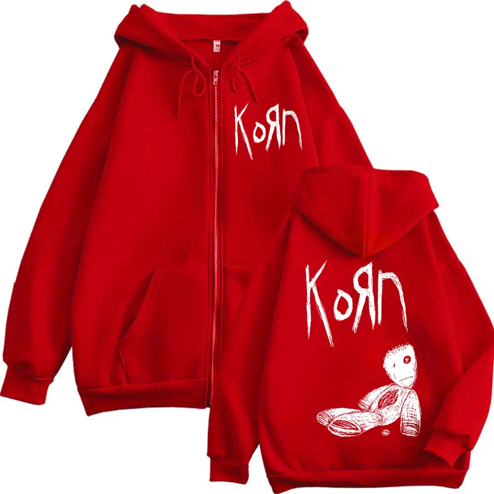 Rock Band Korn Issues Album Zipper Hoodie Men Women Clothing Gothic Vintage Zip Up Sweatshirt Fashion Casual Oversized Pullovers