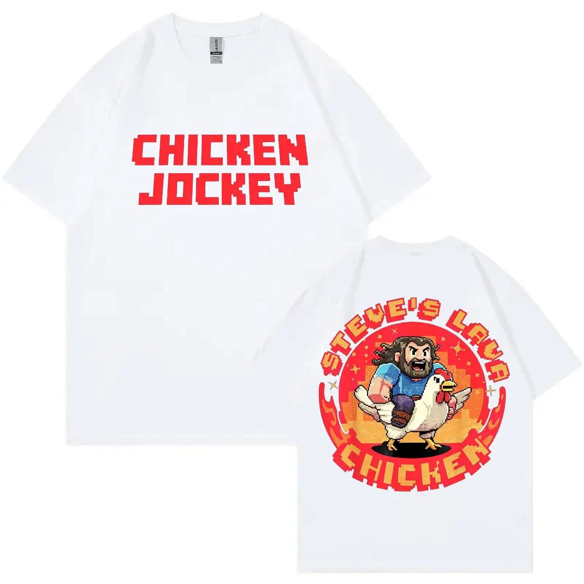 Funny Chicken Jockey Merch T Shirts Men Women Fashion Y2k Vintage Short Sleeve T-shirt High Quality Cotton Oversized T-shirts