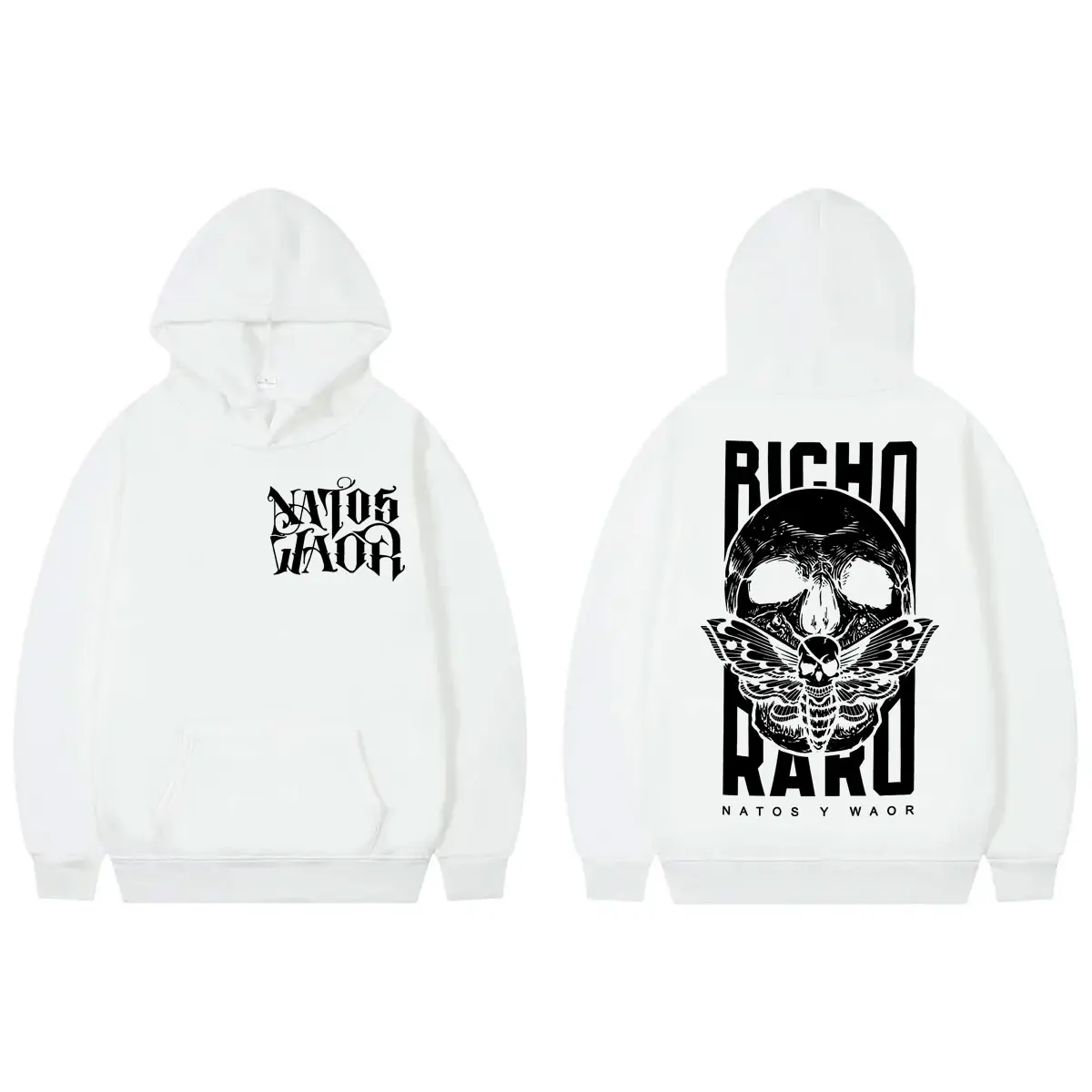 Rapper Natos Y Waor Double Sided Print Hoodies Hip Hop Vintage Hooded Sweatshirts Men Women Clothing Gothic Fashion Pullovers
