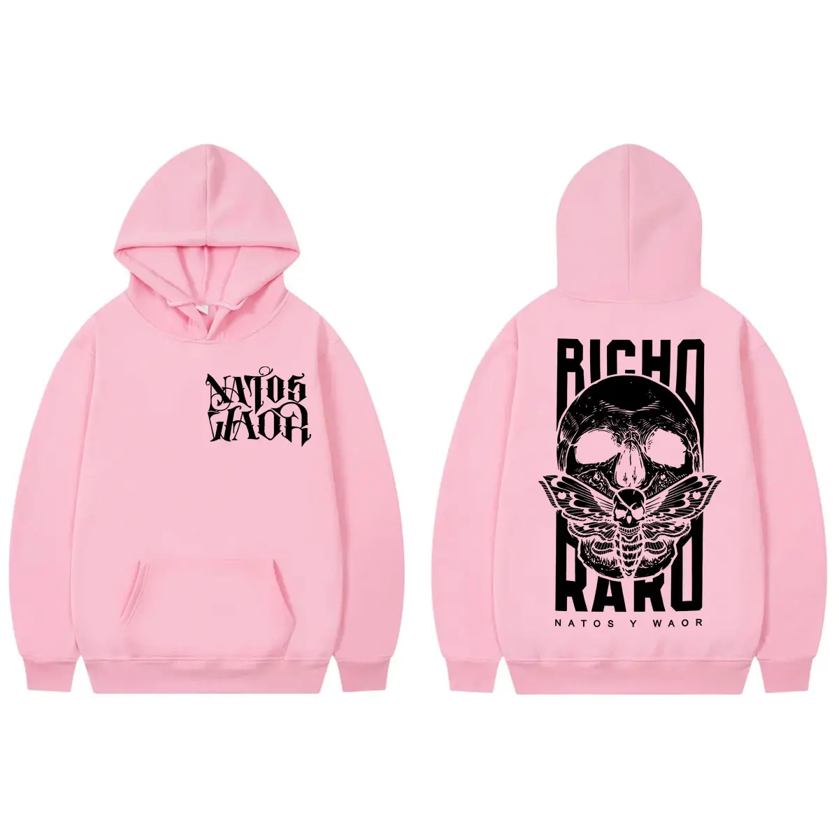 Rapper Natos Y Waor Double Sided Print Hoodies Hip Hop Vintage Hooded Sweatshirts Men Women Clothing Gothic Fashion Pullovers
