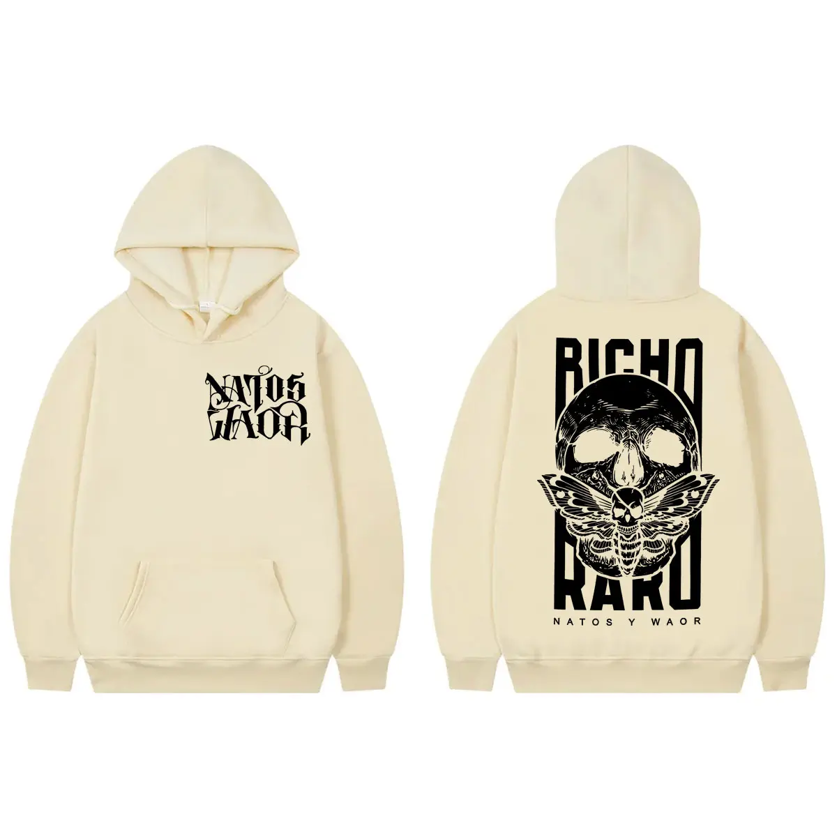 Rapper Natos Y Waor Double Sided Print Hoodies Hip Hop Vintage Hooded Sweatshirts Men Women Clothing Gothic Fashion Pullovers