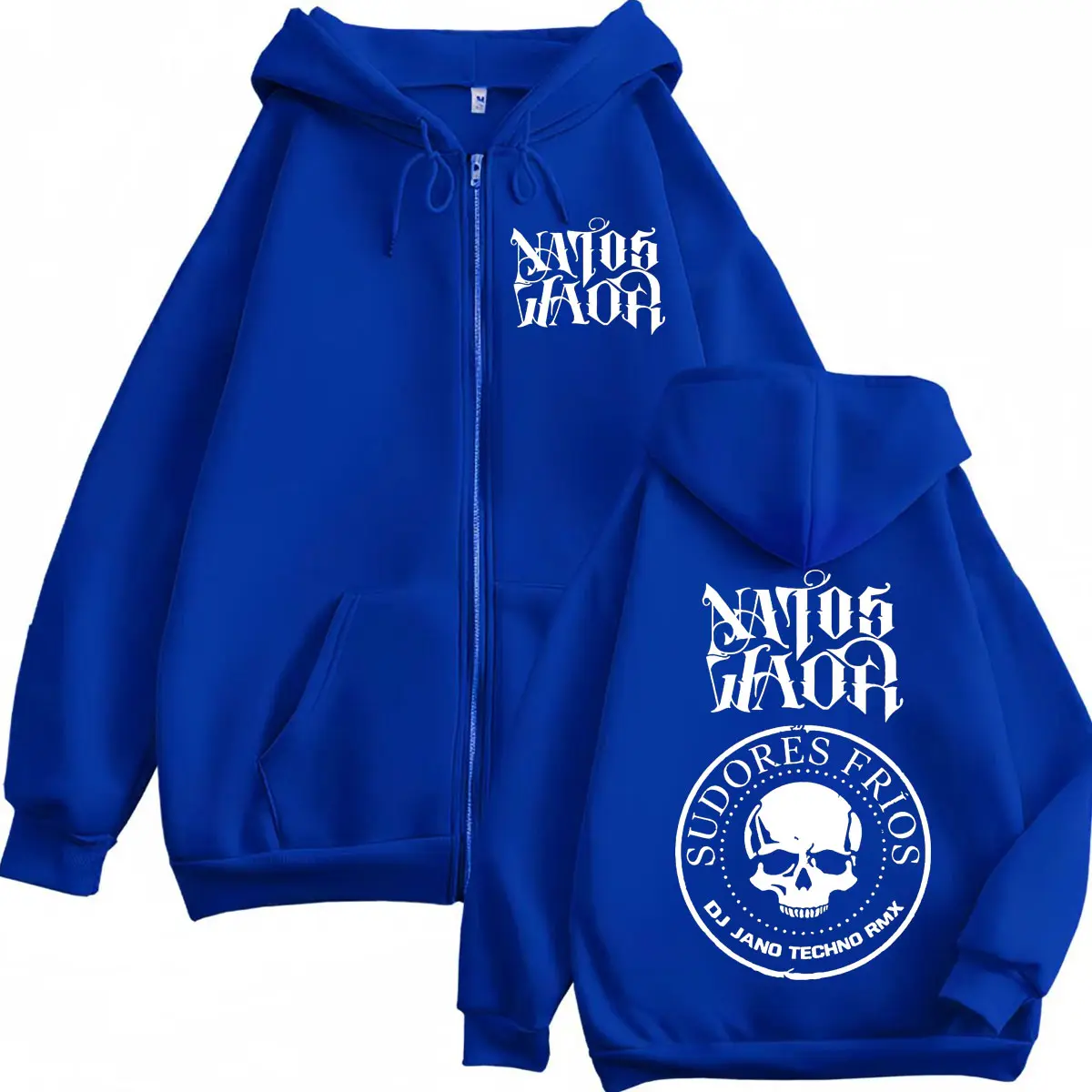 Rap Band Natos Y Waor Double Sided Print Zipper Hoodie Men Women Fashion Hip Hop Zip Up Sweatshirt Casual Loose Fleece Pullovers