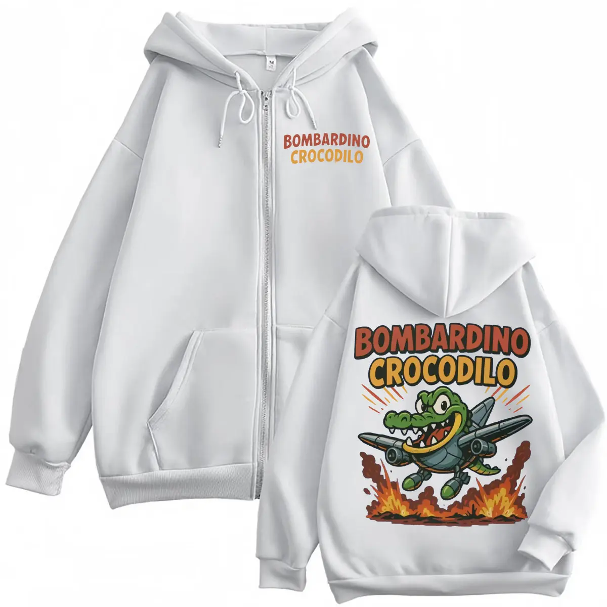 Italian Brainrot Funny Bombardino Crocodilo Meme Hoodies Fashion Cartoon Hooded Sweatshirts Men Women Y2k Oversized Pullovers