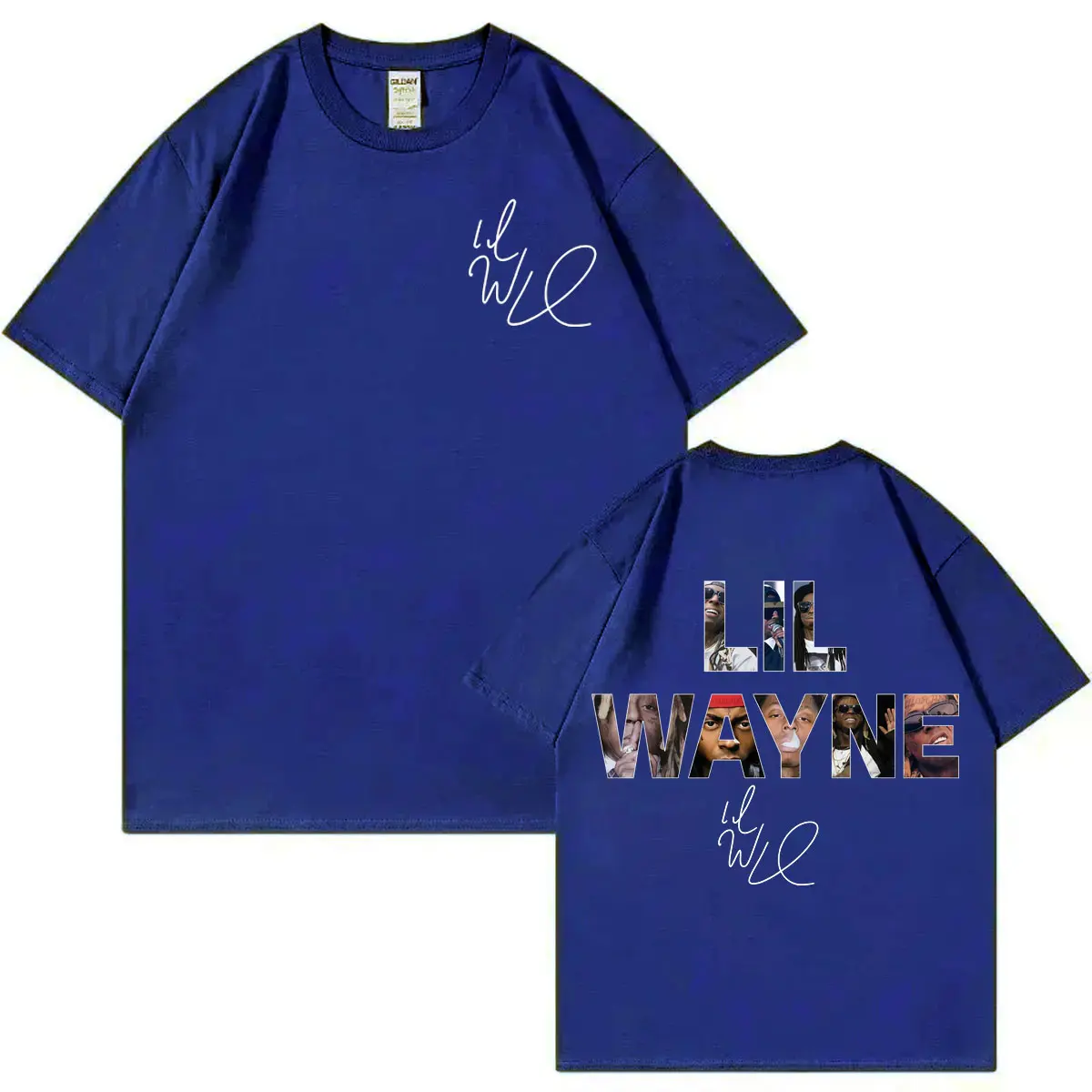 Rapper Lil Wayne Double Sided Print T-shirts Men Women Fashion Hip Hop Short Sleeve T-shirt Summer Casual Loose Cotton T Shirt