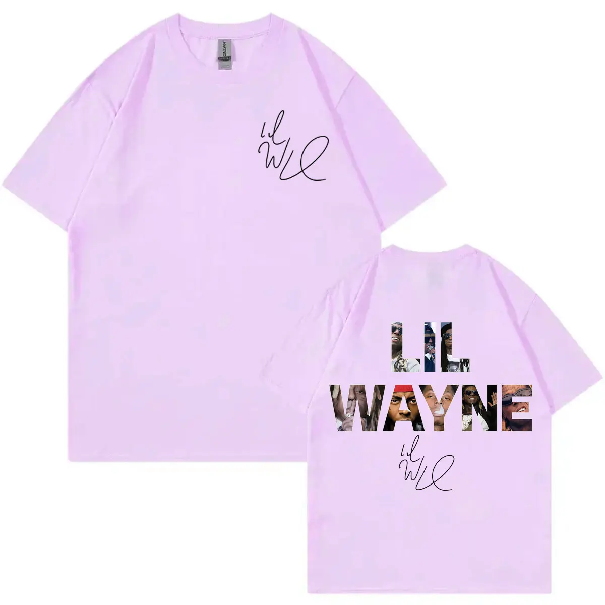 Rapper Lil Wayne Double Sided Print T-shirts Men Women Fashion Hip Hop Short Sleeve T-shirt Summer Casual Loose Cotton T Shirt