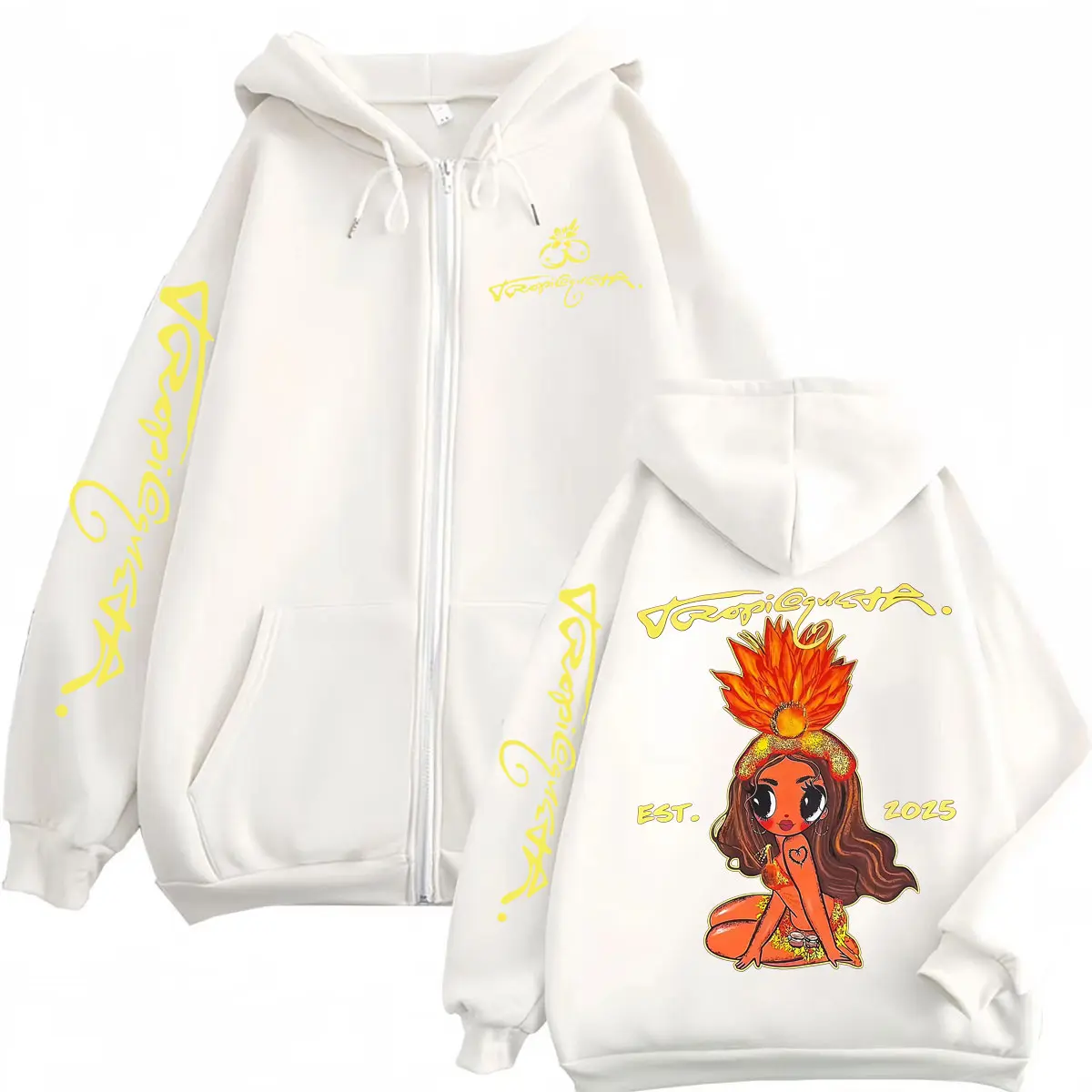 Singer Karol G Tropicoqueta 2025 New Album Zipper Hoodies Men Women Clothing Y2k Zip Up Sweatshirts Fashion Aesthetic Pullovers