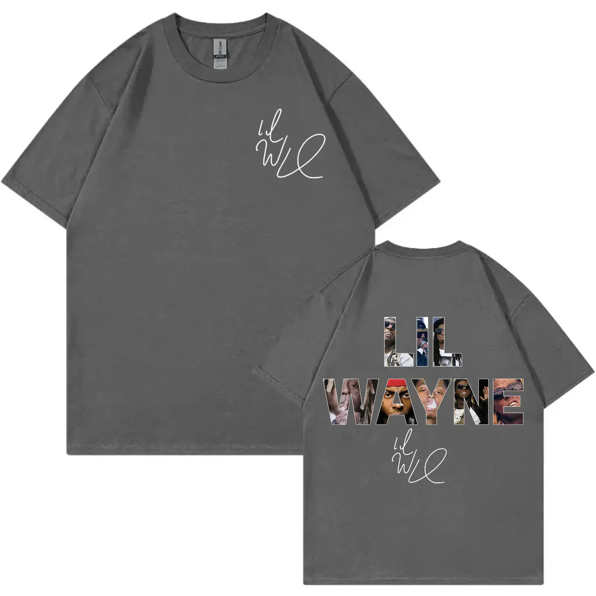 Rapper Lil Wayne Double Sided Print T-shirts Men Women Fashion Hip Hop Short Sleeve T-shirt Summer Casual Loose Cotton T Shirt