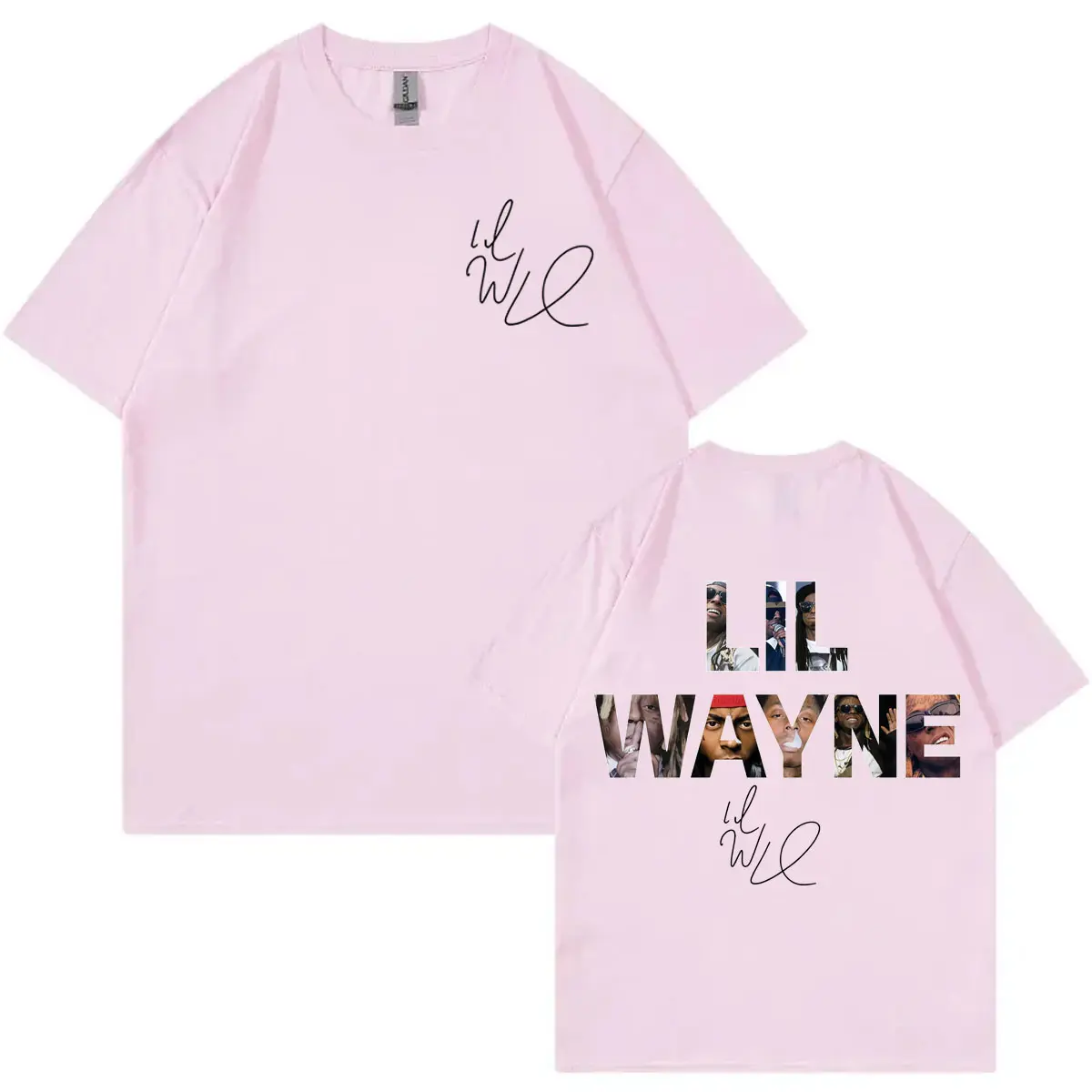 Rapper Lil Wayne Double Sided Print T-shirts Men Women Fashion Hip Hop Short Sleeve T-shirt Summer Casual Loose Cotton T Shirt
