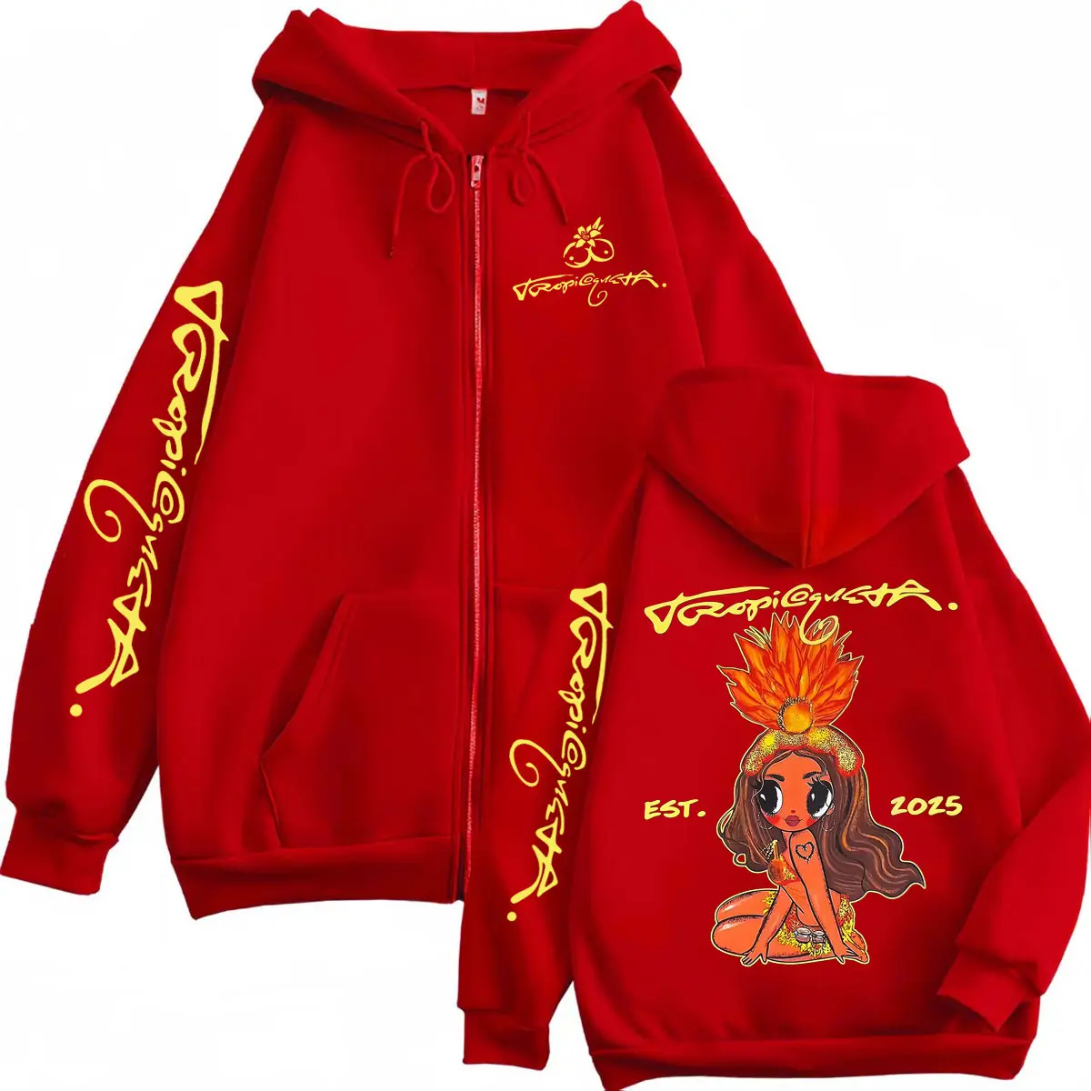 Singer Karol G Tropicoqueta 2025 New Album Zipper Hoodies Men Women Clothing Y2k Zip Up Sweatshirts Fashion Aesthetic Pullovers