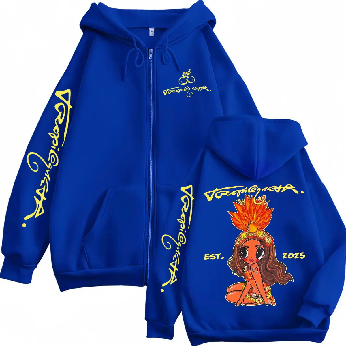 Singer Karol G Tropicoqueta 2025 New Album Zipper Hoodies Men Women Clothing Y2k Zip Up Sweatshirts Fashion Aesthetic Pullovers