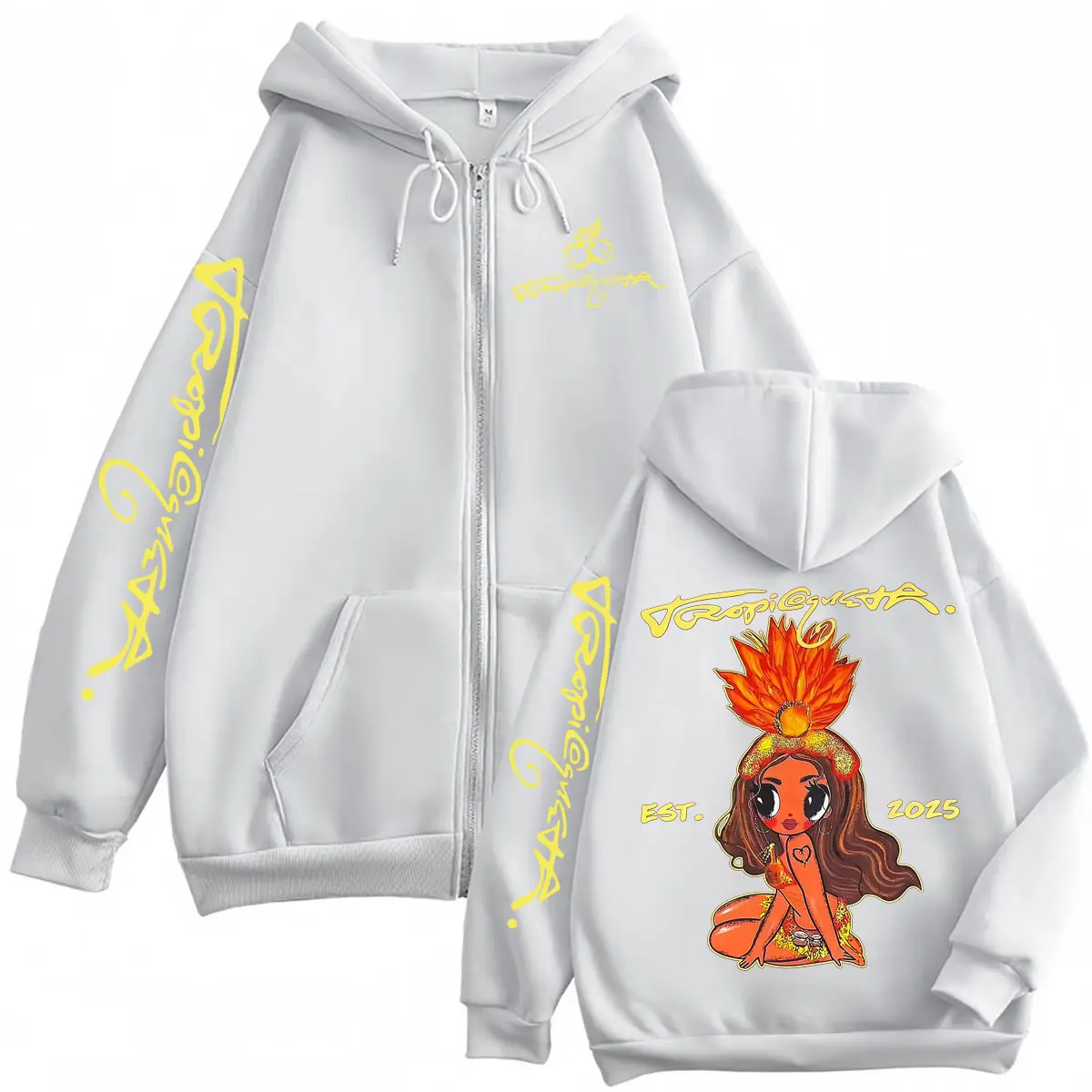 Singer Karol G Tropicoqueta 2025 New Album Zipper Hoodies Men Women Clothing Y2k Zip Up Sweatshirts Fashion Aesthetic Pullovers