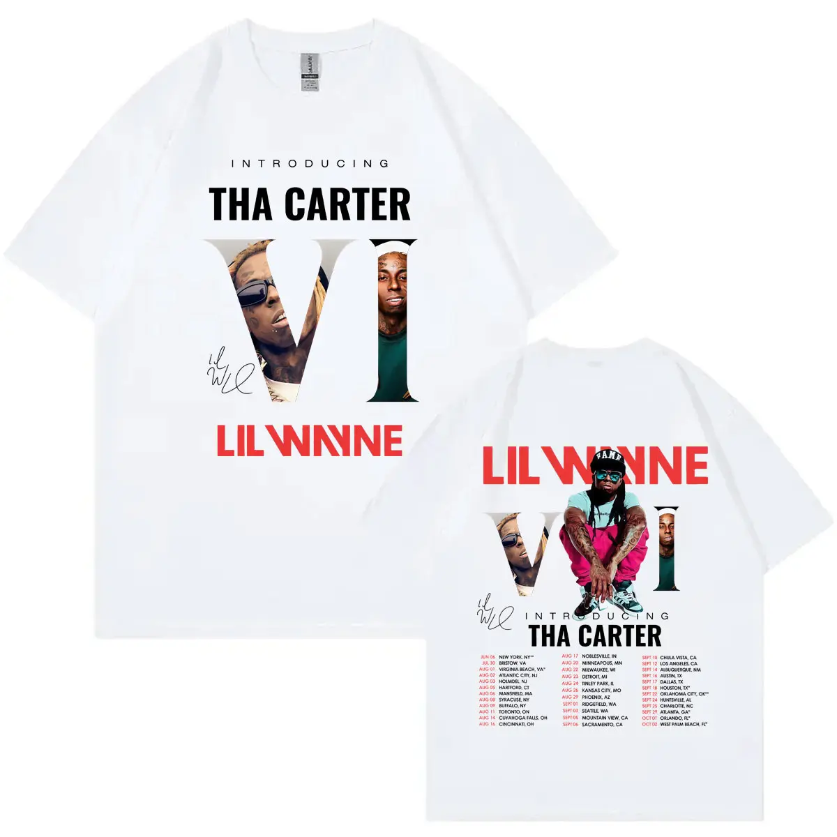 Lil Wayne Tha Carter Vl Tour 2025 T-shirt Harajuku Hip Hop Pop Music Short Sleeve T-shirts Men's Women's Fashion Casual T Shirts