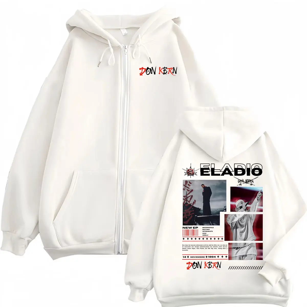 Eladio Carrion DON KBRN 2025 New Album Merch Zipper Hoodie Hip Hop Vintage Zip Up Pullovers Men Women Casual Fashion Sweatshirts