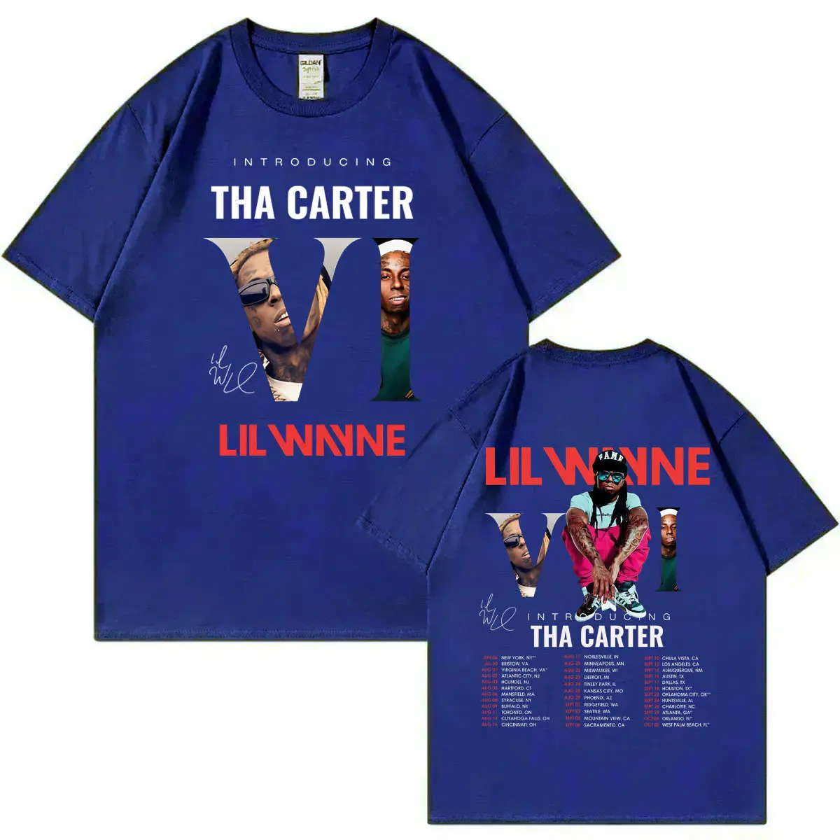 Lil Wayne Tha Carter Vl Tour 2025 T-shirt Harajuku Hip Hop Pop Music Short Sleeve T-shirts Men's Women's Fashion Casual T Shirts