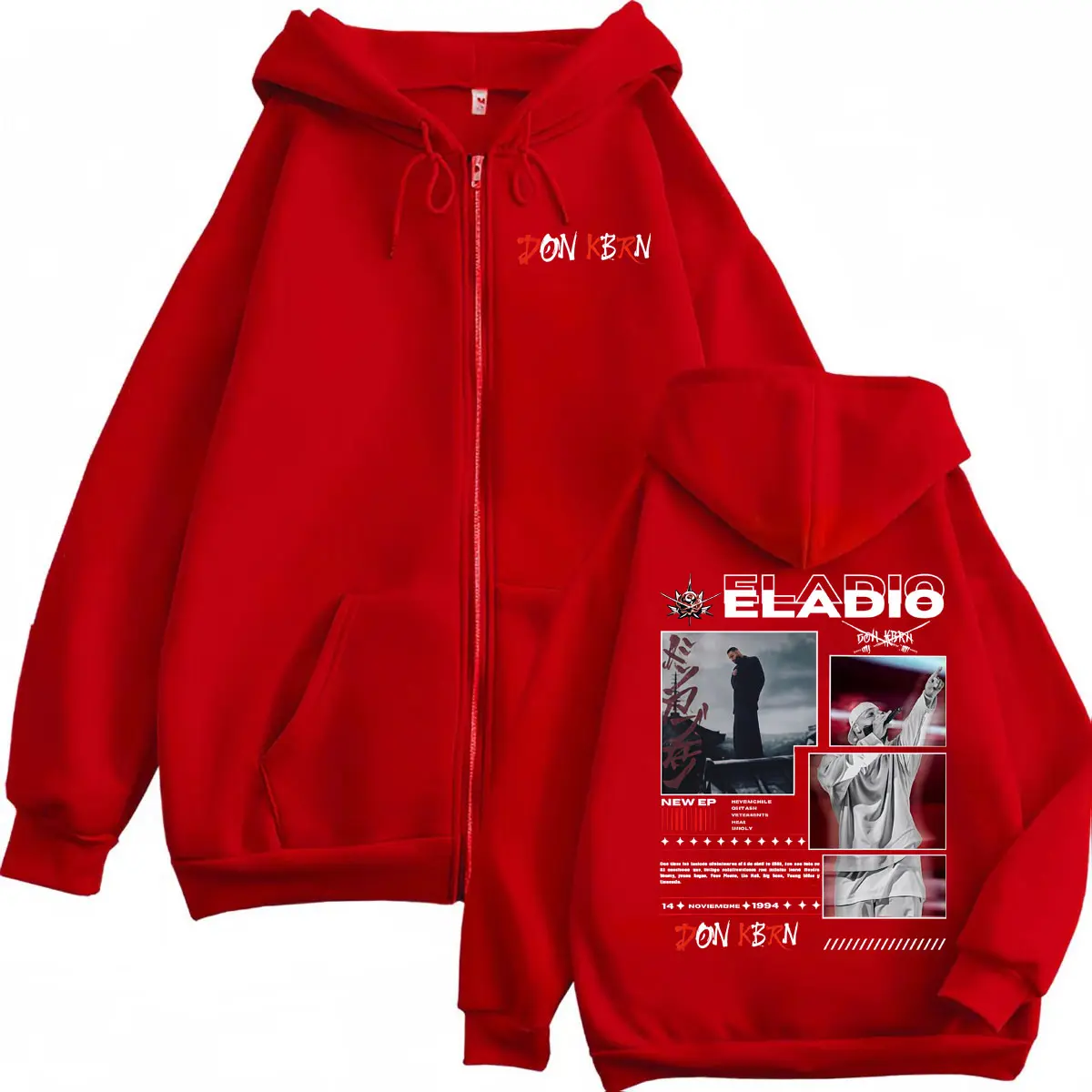 Eladio Carrion DON KBRN 2025 New Album Merch Zipper Hoodie Hip Hop Vintage Zip Up Pullovers Men Women Casual Fashion Sweatshirts