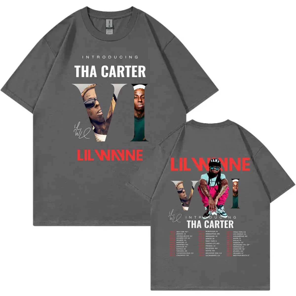 Lil Wayne Tha Carter Vl Tour 2025 T-shirt Harajuku Hip Hop Pop Music Short Sleeve T-shirts Men's Women's Fashion Casual T Shirts
