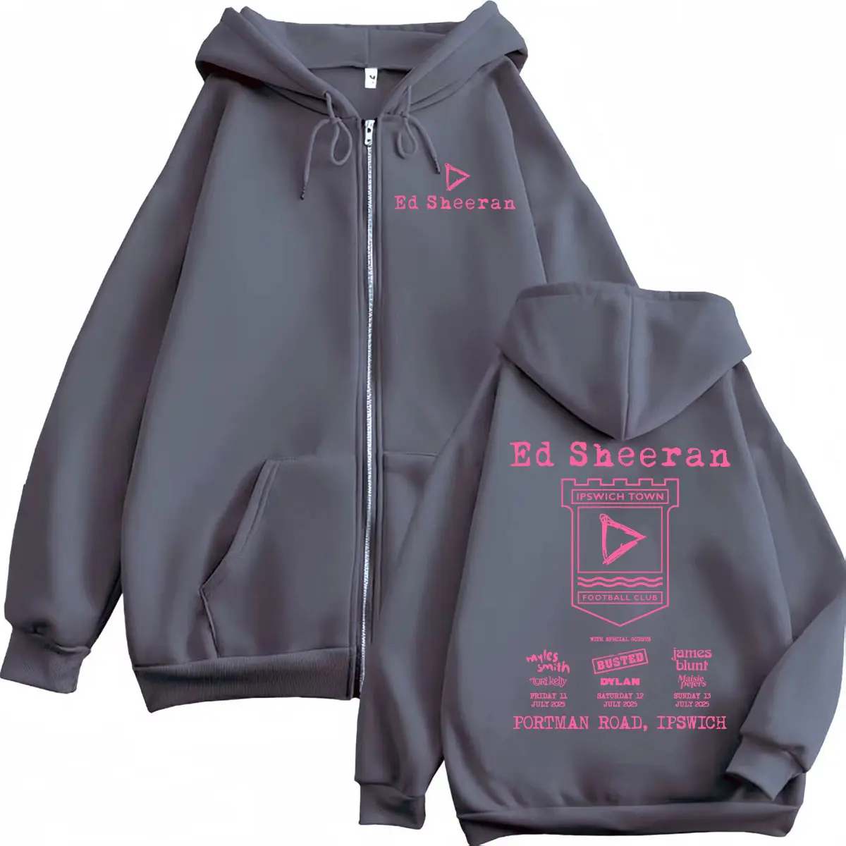 Ed Sheeran Play Tour 2025 Zipper Hoodie Men Women Clothing Fashion Y2k Zip Up Sweatshirt High Quality Fleece Oversized Pullovers