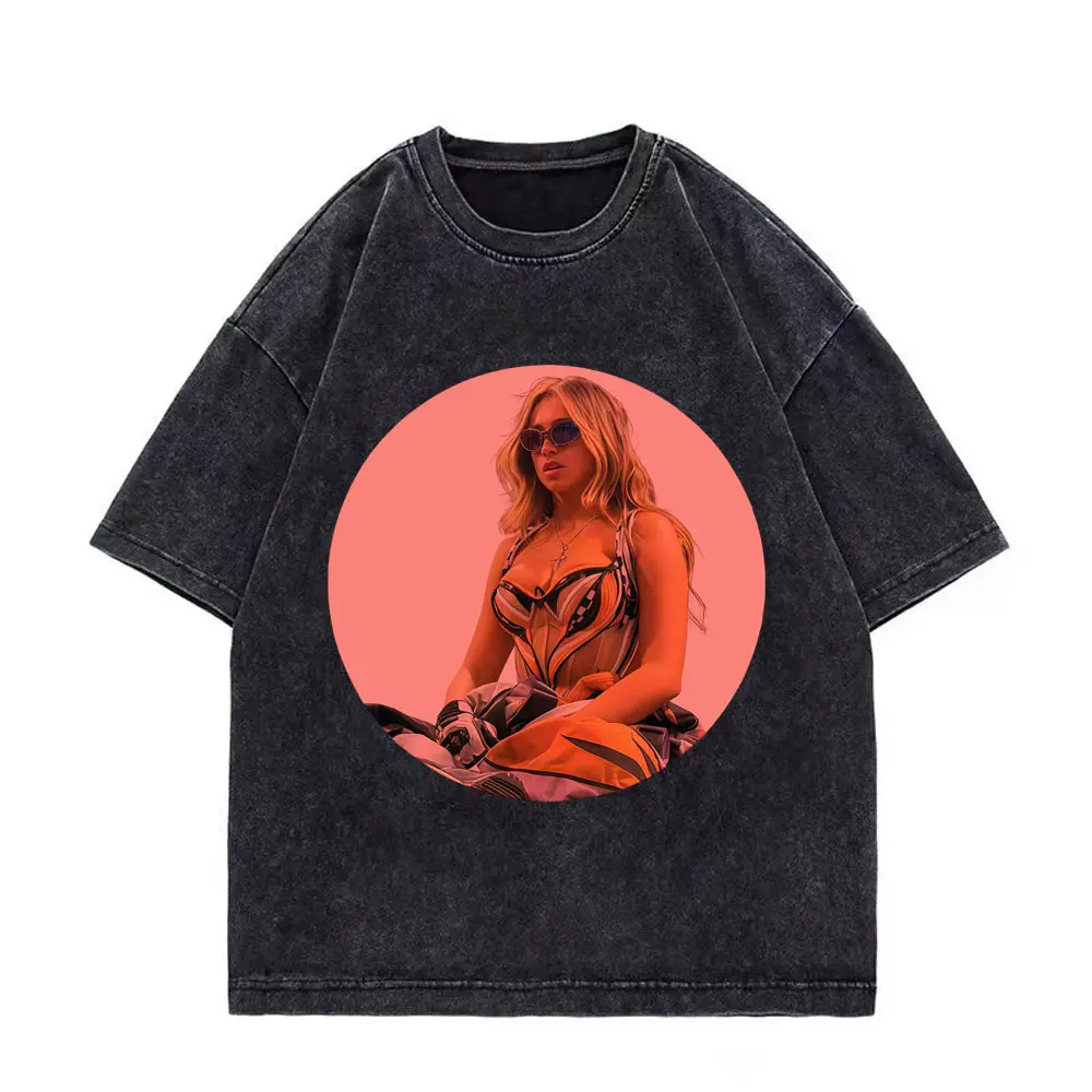 Singer Tate McRae Miss Possessive Tour 2025 T-shirt Men Women Harajuku Vintage Washed T-shirts Casual Fashion Oversized T Shirts