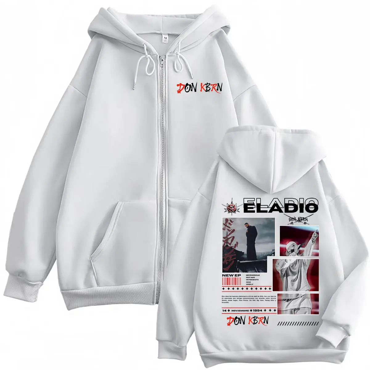 Eladio Carrion DON KBRN 2025 New Album Merch Zipper Hoodie Hip Hop Vintage Zip Up Pullovers Men Women Casual Fashion Sweatshirts