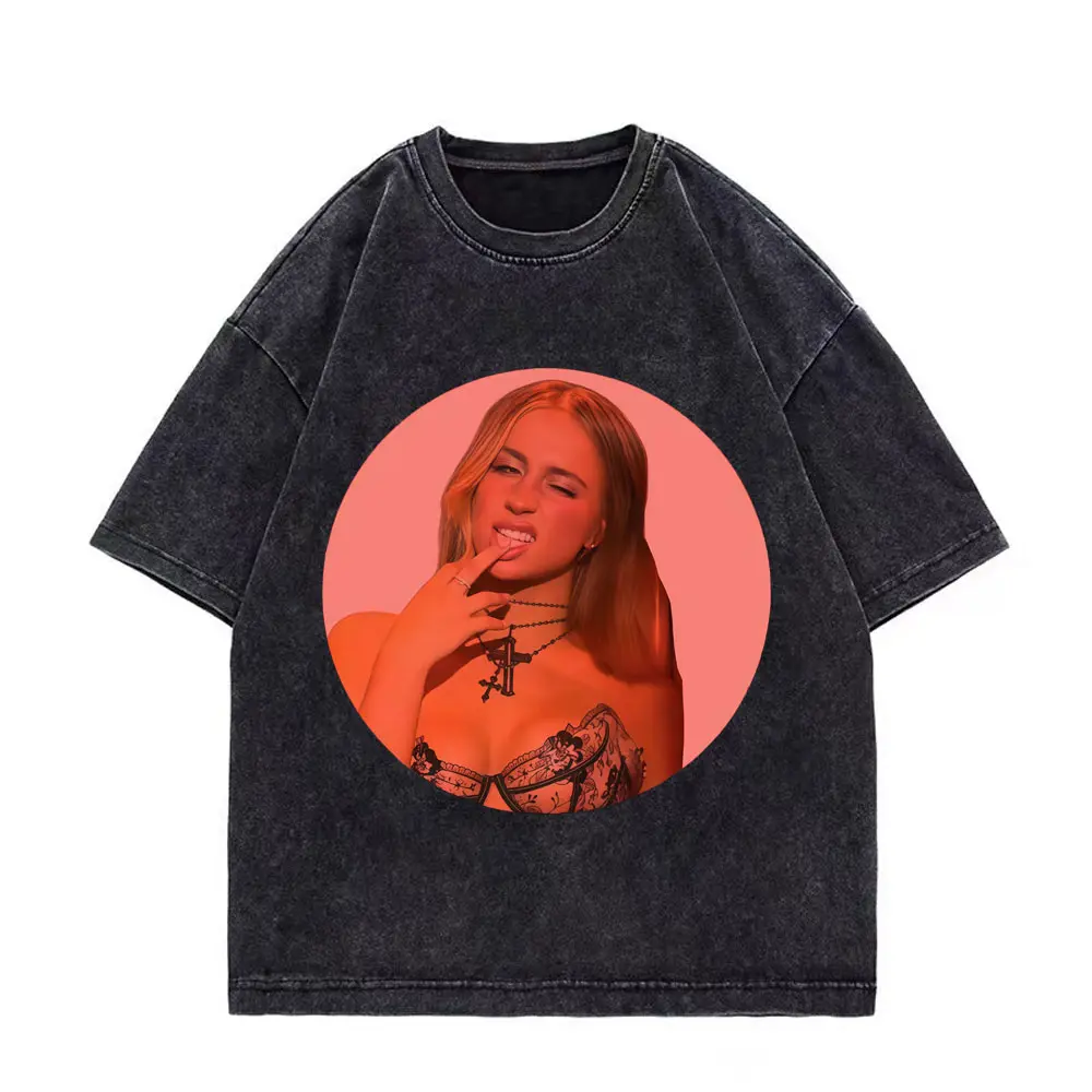 Singer Tate McRae Miss Possessive Tour 2025 T-shirt Men Women Harajuku Vintage Washed T-shirts Casual Fashion Oversized T Shirts