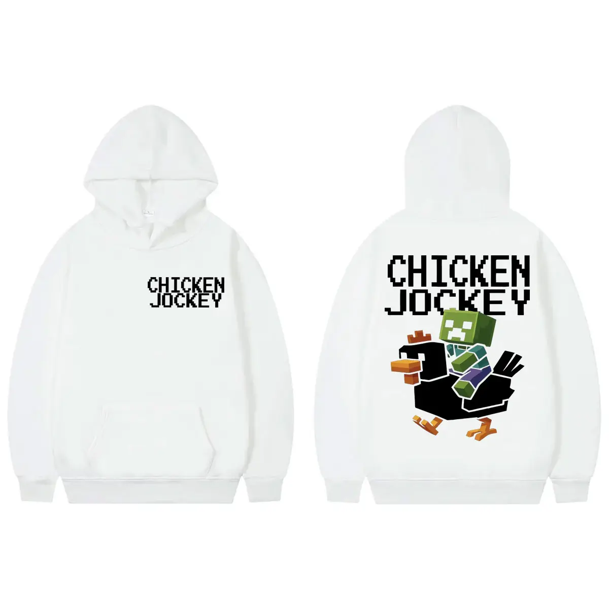Chicken Jockey Funny Graphic Hoodies Men Women Harajuku Cartoon Hooded Sweatshirts Casual Fashion Oversized Pullovers Streetwear