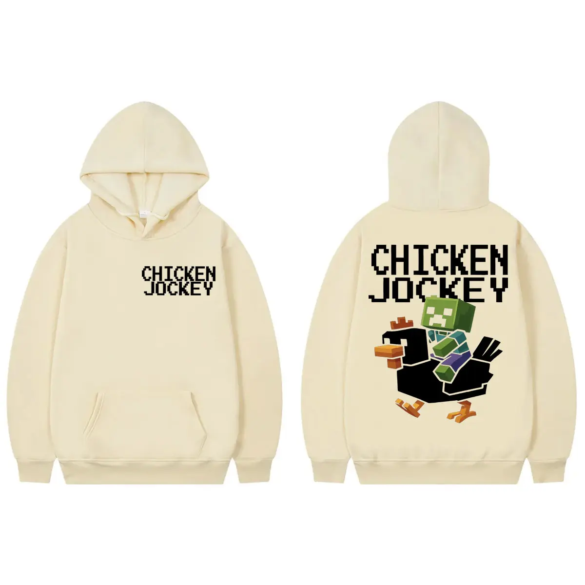 Chicken Jockey Funny Graphic Hoodies Men Women Harajuku Cartoon Hooded Sweatshirts Casual Fashion Oversized Pullovers Streetwear