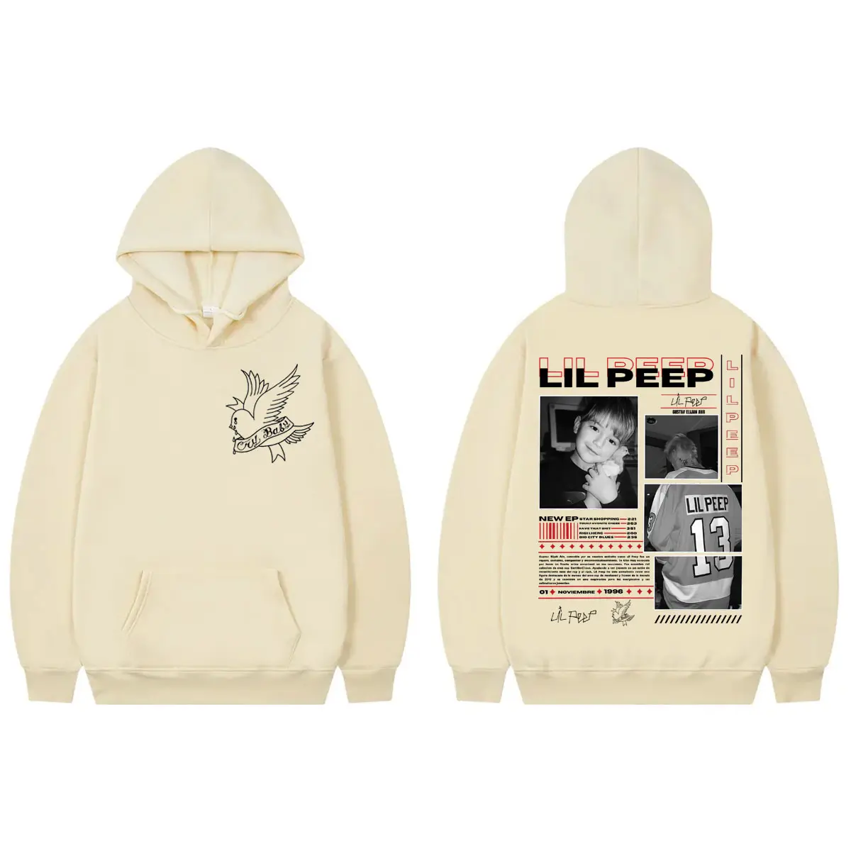 Hot Sale Rapper Lil Peep Merch Hoodie Hip Hop Vintage Hooded Sweatshirts Men's Women's High Quality Fashion Oversized Pullovers