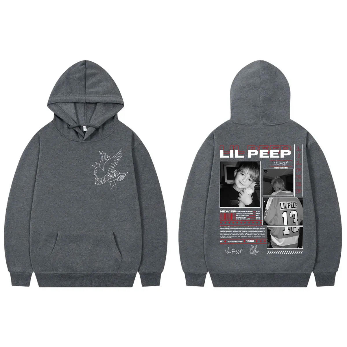 Hot Sale Rapper Lil Peep Merch Hoodie Hip Hop Vintage Hooded Sweatshirts Men's Women's High Quality Fashion Oversized Pullovers