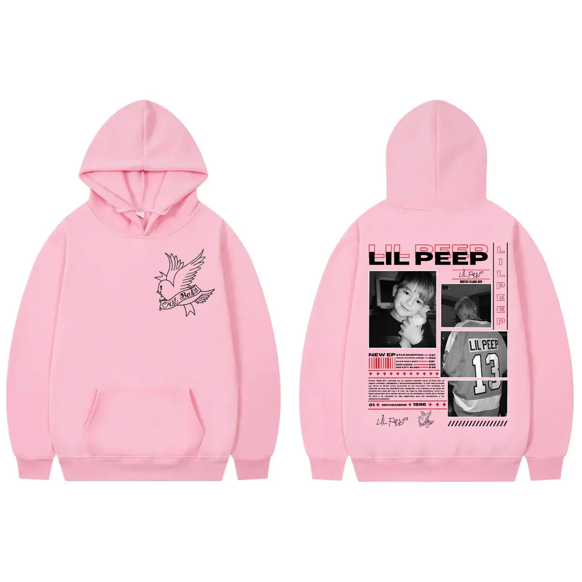 Hot Sale Rapper Lil Peep Merch Hoodie Hip Hop Vintage Hooded Sweatshirts Men's Women's High Quality Fashion Oversized Pullovers