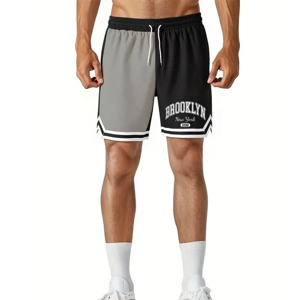 Men's Basketball Shorts Brooklyn Print Sports Casual Shorts Quick Dry Fitness Shorts Men's Summer Fitness Running Basketball