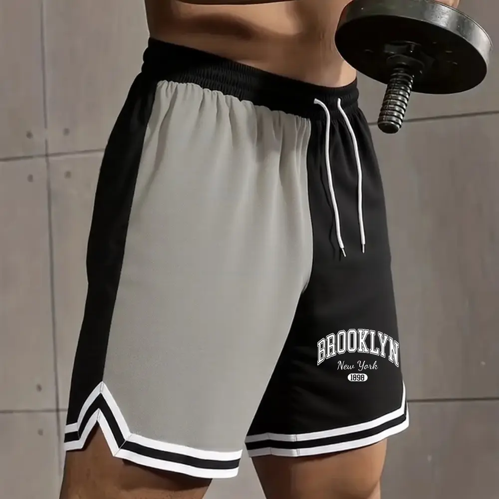 Men's Basketball Shorts Brooklyn Print Sports Casual Shorts Quick Dry Fitness Shorts Men's Summer Fitness Running Basketball