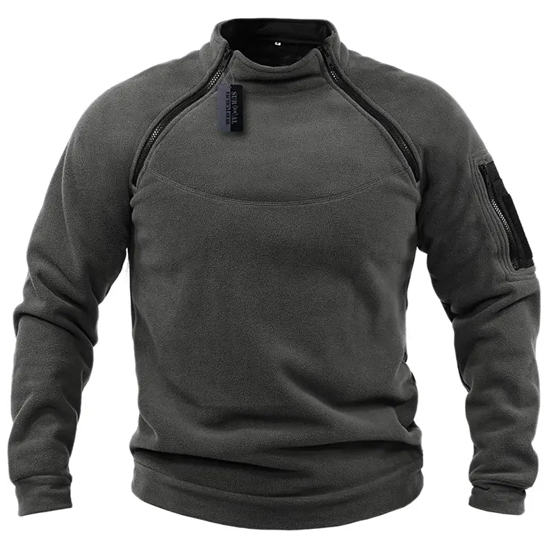 Mens Tactical Outdoor Polar Fleece Jacket Hunting Clothes Warm Zipper Pullover Man Windproof Coat Thermal Hiking Sweater