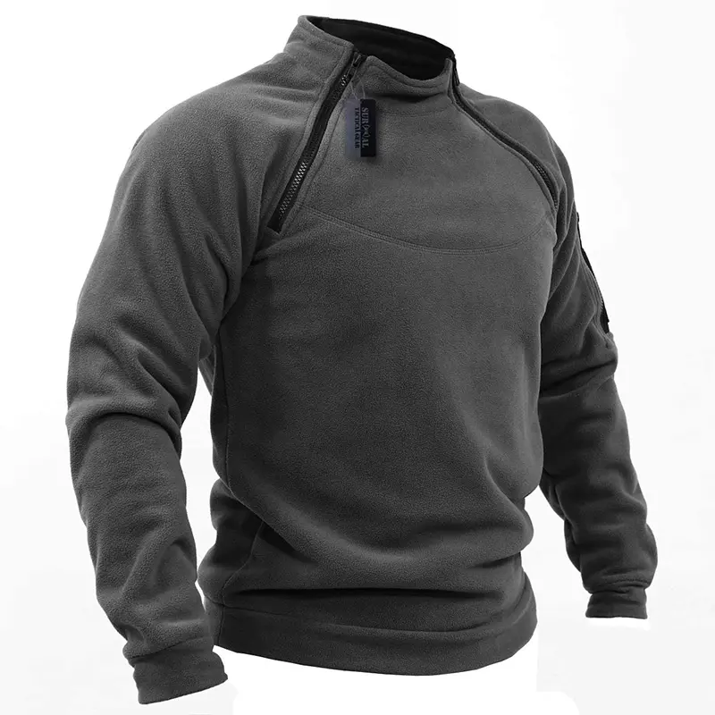 Mens Tactical Outdoor Polar Fleece Jacket Hunting Clothes Warm Zipper Pullover Man Windproof Coat Thermal Hiking Sweater