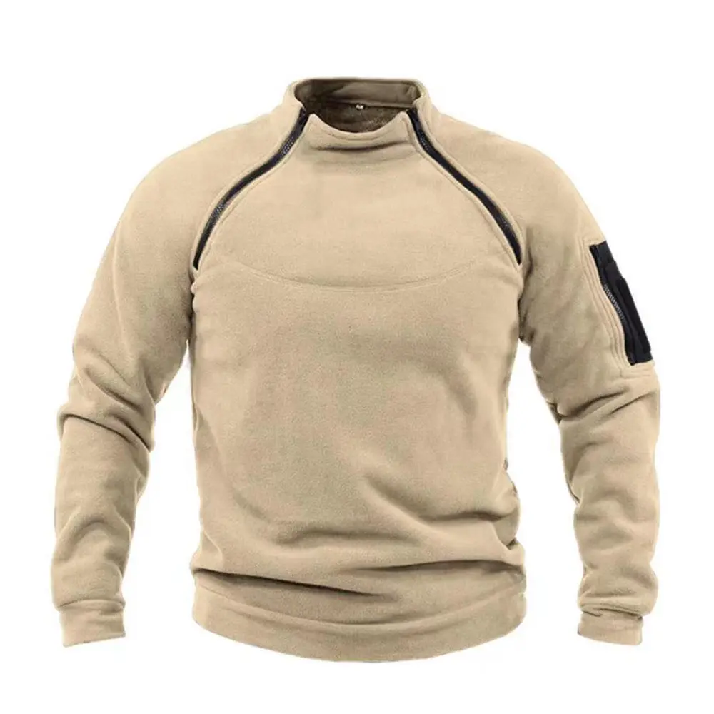 Mens Tactical Outdoor Polar Fleece Jacket Hunting Clothes Warm Zipper Pullover Man Windproof Coat Thermal Hiking Sweater