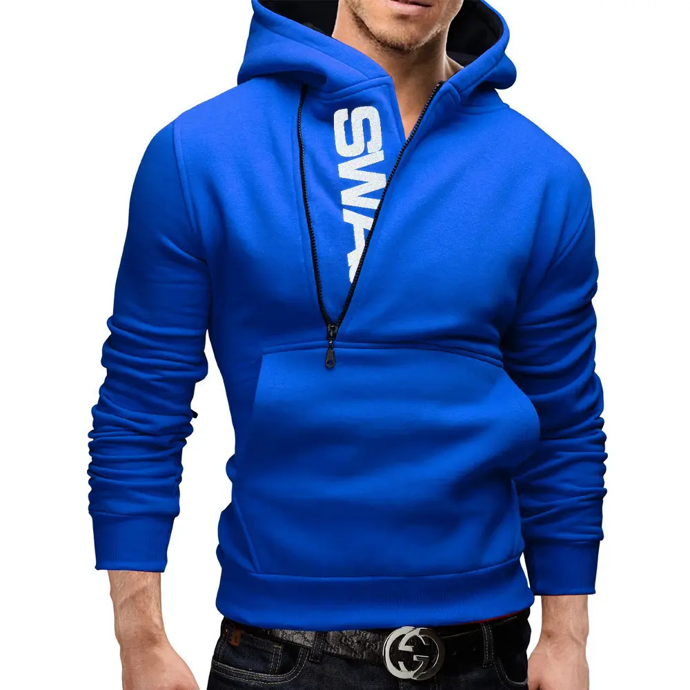 New Arrivals Autumn Fashion Men Casual Slim Letter Printing Head Side Zipper 6 Color Cashmere Sweater Male Outerwear Tops