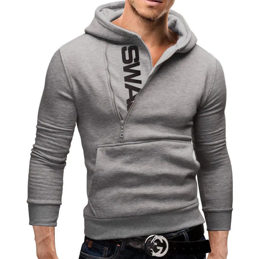 New Arrivals Autumn Fashion Men Casual Slim Letter Printing Head Side Zipper 6 Color Cashmere Sweater Male Outerwear Tops