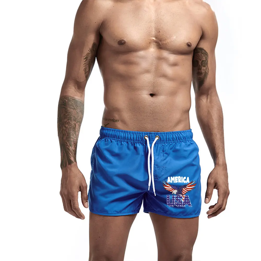 USA printed swimming trunks quick-drying beach shorts men's swimming surfing beach pool party summer 13 colors