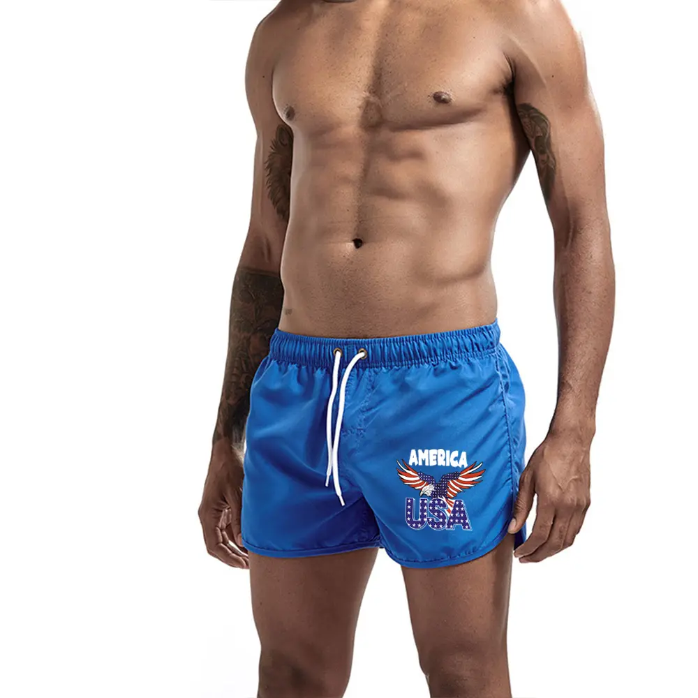 USA printed swimming trunks quick-drying beach shorts men's swimming surfing beach pool party summer 13 colors