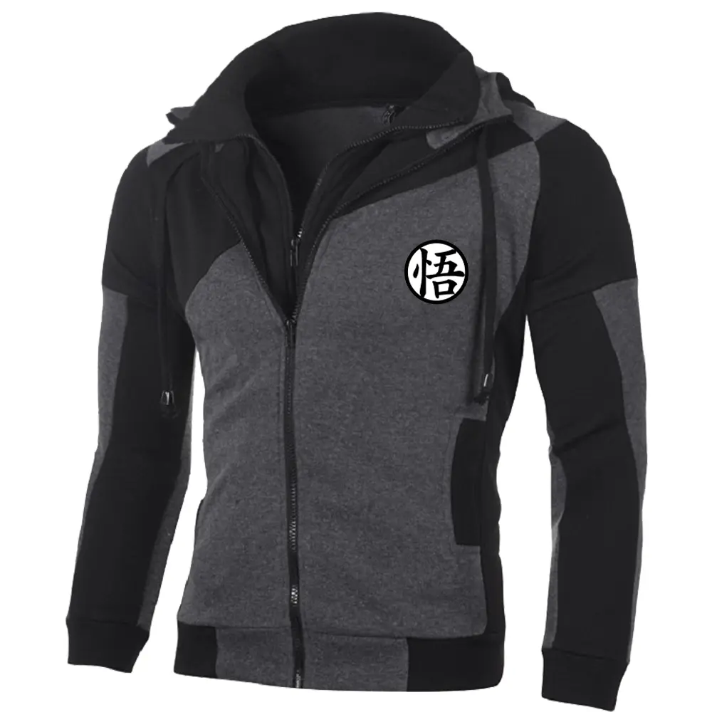 Men's Jackets Coat Casual Manga Hooded Sweatshirts Fashion Zip Up Hoodies Fleece for Men Autumn Winter Outdoor Daily Streetwear