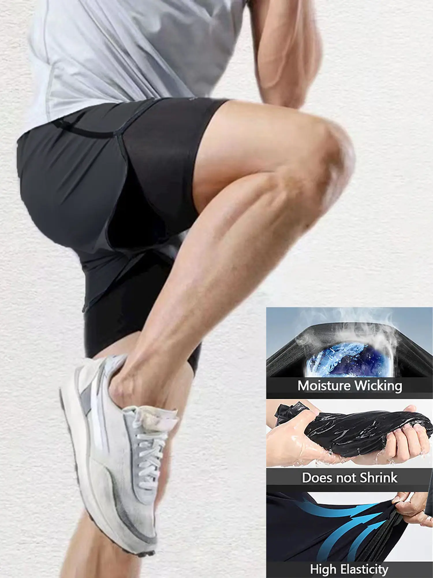 Men's casual fitness outdoor sports double-layer shorts two-piece quick-drying breathable